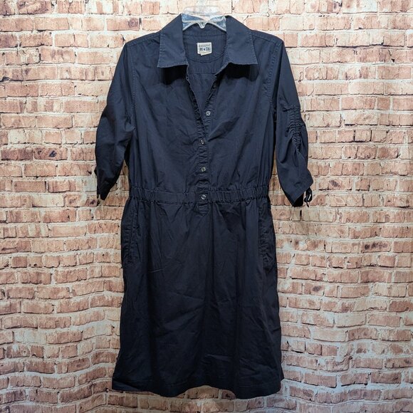 Converse  Blue Button-Up Dress with Adjustable Sleeves and Pockets Size Large - Picture 1 of 13